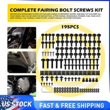195x For Kawasaki Ninja 7R ZX9R ZX12R Complete Fairing Bolt Screws Kit Black