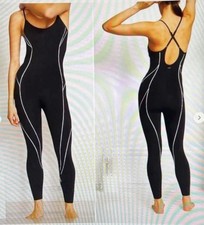 Victoria's Secret  Black Cross Back Catsuit Jumpsuit Adjustable Straps S