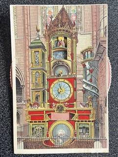 Carte postale animée Horloge de Strasbourg Années 1910 1920