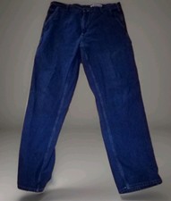 Carhartt Jeans 36x34 Dungaree Fit, Cotton Material , Mens Blue Jeans , Pockets