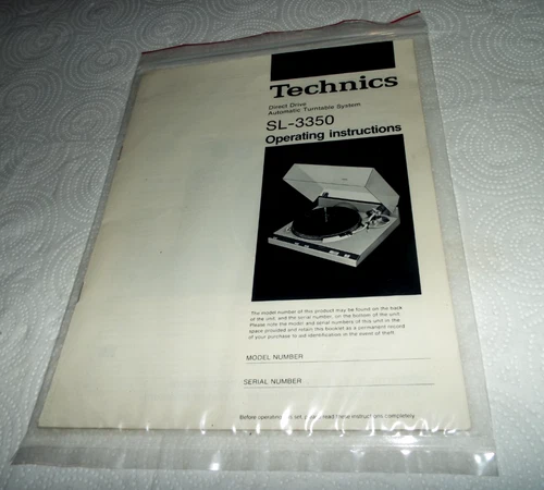 VINTAGE TECHNICS DIRECT DRIVE TURNTABLE SL-3350 OPERATING INSTRUCTIONS READ!!!
