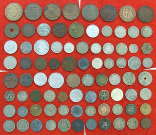 Konvolut verschiedener alte Münzen Pfennig Reichsmark Thaler Franken Kreuzer etc