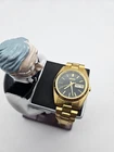Vintage Ladies SEIKO 7N830041 Presidential Gold Black Day Date 24mm  Bat G2U
