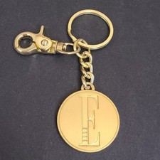 Metal Large Round Alphabet Keyring Initial Letter E Keychain