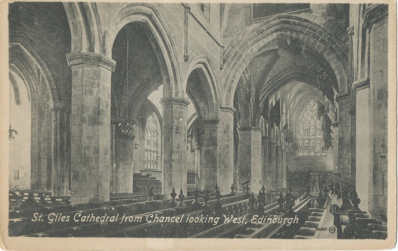 UK, Scotland - St GIles Cathedral from Chancel looking W, Edinburgh  - postcard