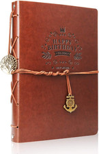 DIY Scrapbook Leather Vintage Scrap Book Photo Album Birthady Memories Book wit