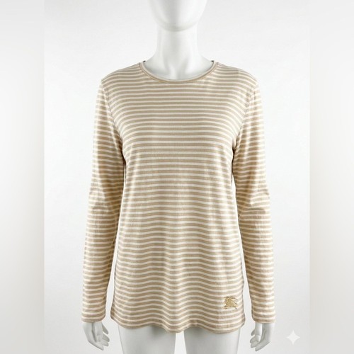 Burberry Beige Striped Long Sleeve Tee