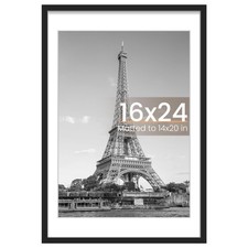 16x24 Picture Frame, Display Pictures 14x20 with Mat or 16 x 24 Without, Wall...