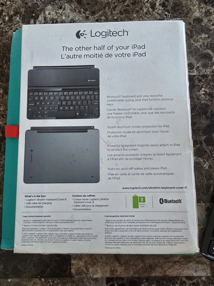 Logitech Ultrathin Keyboard Folio Cover i5 in original box for iPad Air Y-R0041 - Image 2 of 4