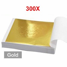 300X Leaf Foil Sheets Gilding Art Craft Metallic Transfer DIY Gold Silver Copper