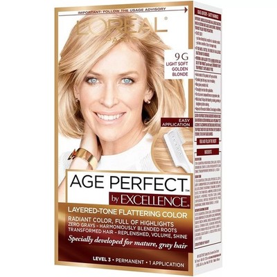 2 x L'Oreal Excellence 9G Light Paris Age Perfect Layered Tone Hair Color