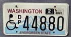 WA Disabled License Plate Washington Handicapped Wheelchair Lic — photo 1