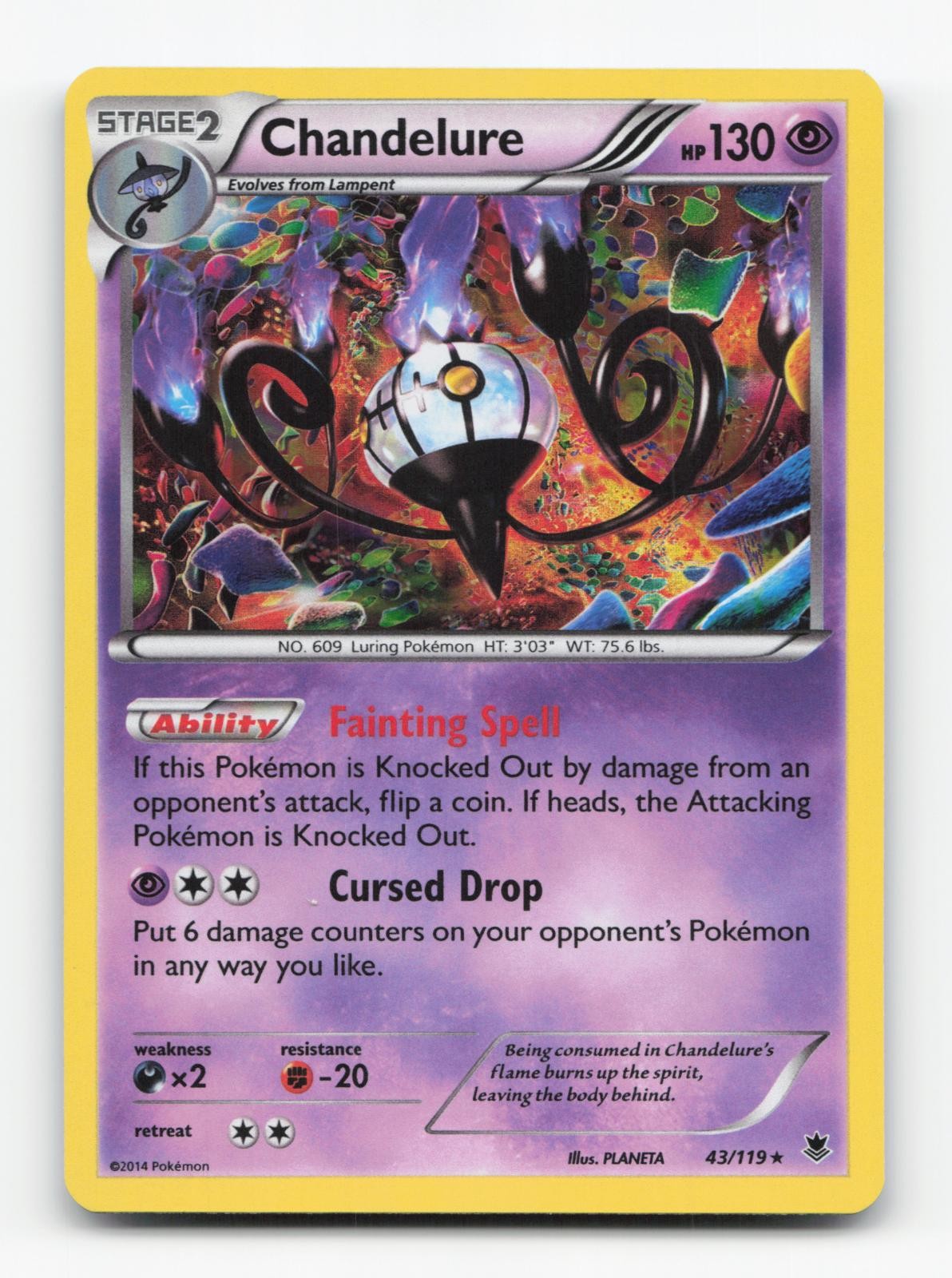 Pokemon TCG - Chandelure 43/119 Lightly Played Holo Rare Phantom Forces