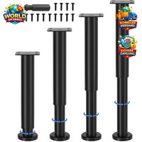 MöBelfüßE Verstellbar 25-43Cm Metall Schwarz FüR Schrank Sofa Nachttisch 4 StüCk
