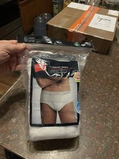 NIP Hanes 100 Cotton 2012 Men  s White Brief Underwear, 6 Pair Pack, XL