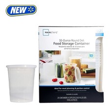 40 Piece 32oz Plastic Deli Containers for Meal Prep and Batch Cooking