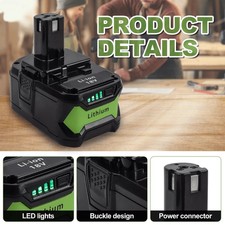 6.0AH Battery For Ryobi 18V One+ Plus P108 RB1850C RB1840C RB18L50 P117 /Charger — image 6