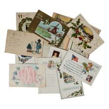 Lot of 18 Christmas and Happy New Year Collectible Postcards Vintage