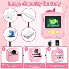 Kinderkamera, Sofortbildkamera, 1080p HD 48 MP Sofortbildkamera, Digitalkamera