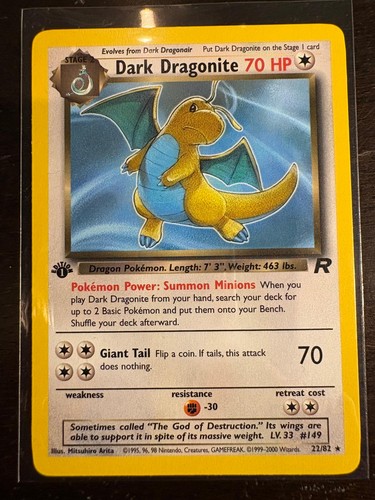 Pokemon Dark Dragonite 22/82 Team Rocket MP 1st Edition Rare