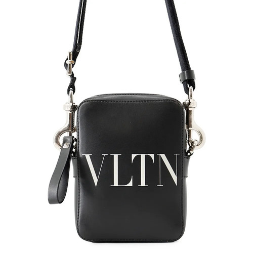 Valentino Garavani VLTN Small Leather Shoulder Bag Black White 1Y2B0943