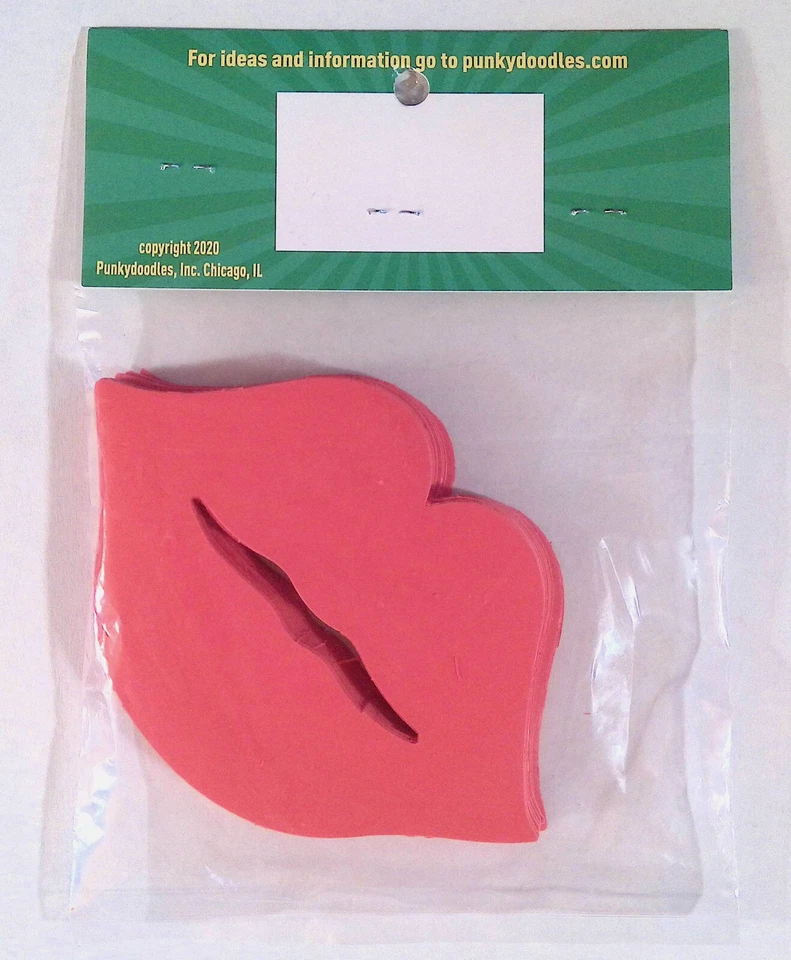 Punkydoodles Kissing Lips Valentines Day Paper Manipulative Set of 40 New - Image 2 of 2
