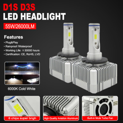 2PCS D1S D3S HID Xenon Scheinwerfer Umwandlung Glühbirne 110W Error Free 6000K