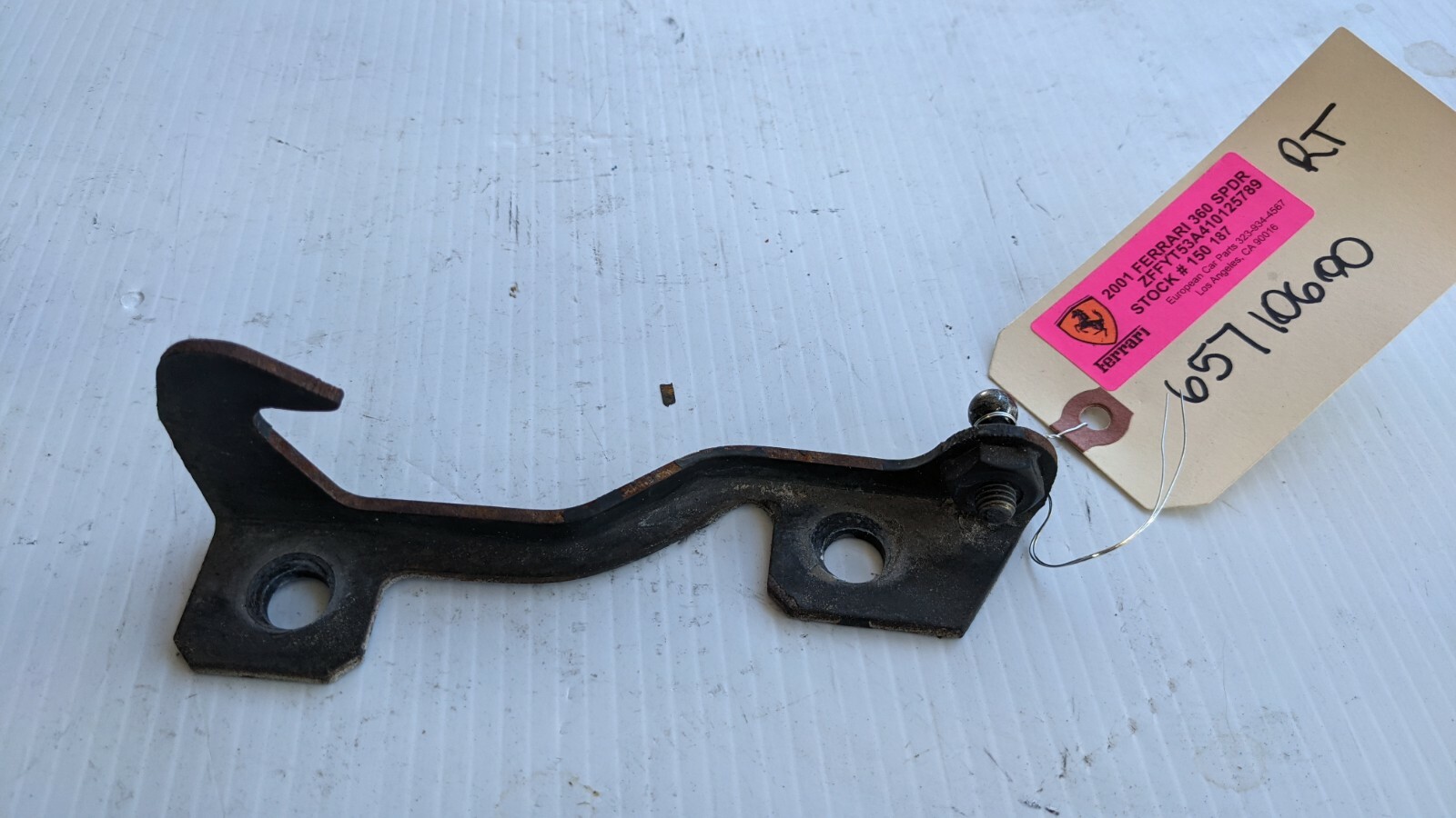 FERRARI 360 F430 SPIDER PARTS  FRONT HOOD RIGHT STRUT SUPPORT 65710600