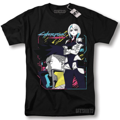 Cyberpunk Edgerunners 2077 Shirt Anime Lucy Rebecca David Cosplay Gamer T-Shirt