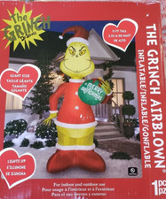 Gemmy 11ft Tall Dr Seuss Grinch w/ Ornament Giant Christmas Inflatable