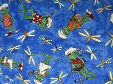 Green Griller quilt fabric by South Sea Imports 11031-475 frogs barbecue