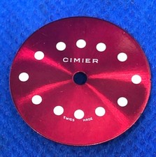 ANCIEN Cadran de montre Zifferblatt Watch Dial CIMIER SWISS Suisse Made Rouge 