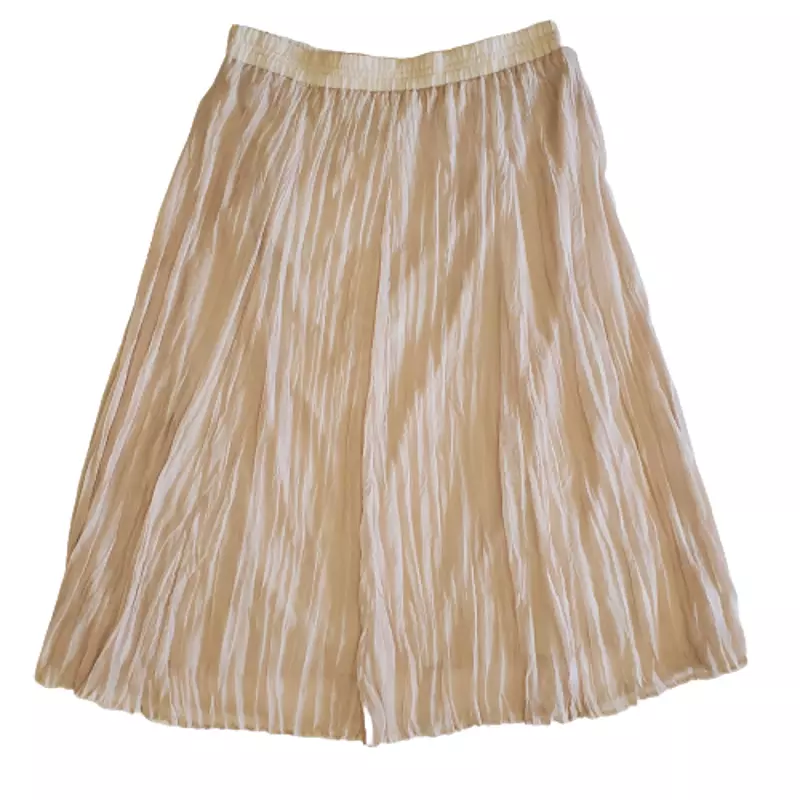 Roz Ali Beige Crinkle Circle Lined Peasant Skirt 1X Career