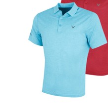 Image of CALLAWAY MENS HEATHERED STRETCH COOLING UV REPEL GOLF POLO BNWT SIZE S BLUE Y1