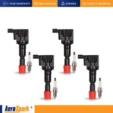 4x Ignition Coil + 4x Spark Plug for 2009-2014 Honda Fit 1.5L UF626