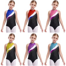 Kids Girls Jumpsuit Decorated Outfits Biketard Bodysuit Ballet Dancewear Skirt