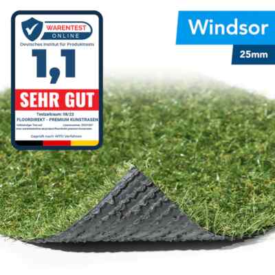 Kunstrasen Windsor | Höhe: 25 mm | Gewicht: 1700 g/m² Garten Balkon Rasenteppich