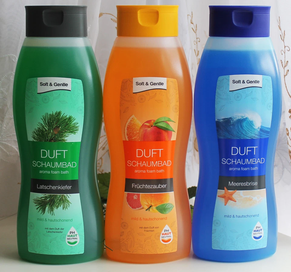 SCHMEES GMBH 1000ml Soft&Gentle Duft Schaumbad Früchtezauber / Latschenkiefer / Meeresbrise