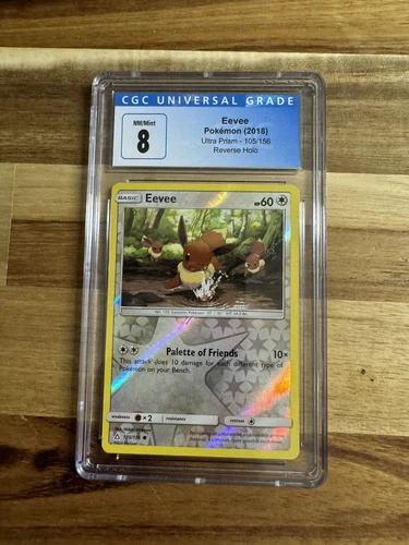 Eevee - 105/156 - Common - Reverse Holo Sun & Moon CGC Graded - Pokemon