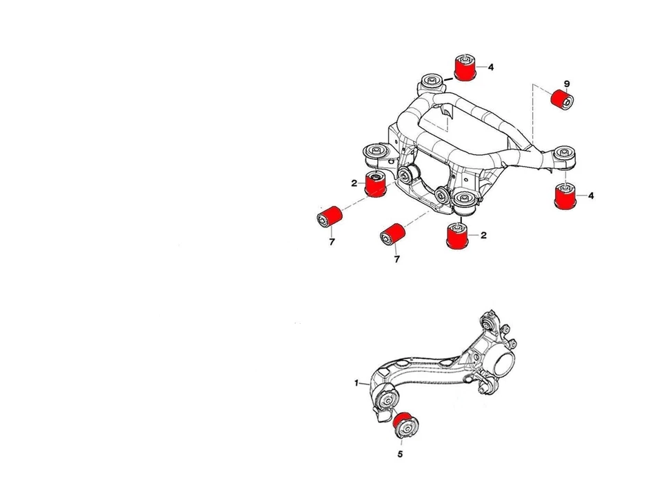 BMW e46 - Rear Essential suspension bushing kit drift poly drifting polyurethane - Image 3 of 3