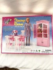 GLORIA FURNITURE DOLLHOUSE CLASSIC DINING ROOM W/DINING TABLE PLAYSET FOR