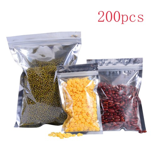 Klar Silber Aluminiumfolie Druckverschlussbeutel Mylar Lebensmittel Beutel Verpackung Wiederverschließbar - Bild 8 von 9