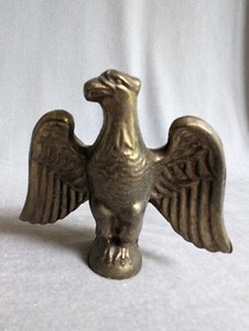 Vintage Brass 3.5" Eagle Bird Flag Pole Topper Finial Antique 