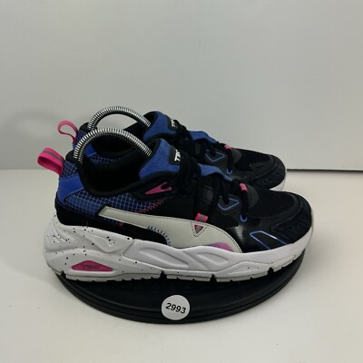 Puma Womens Size 8.5 TRC Mira Tech Pop Black Blue Sneakers