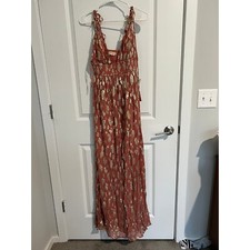 Altar'd State Maxi Dress Peach/Gold - NWT - Size Small