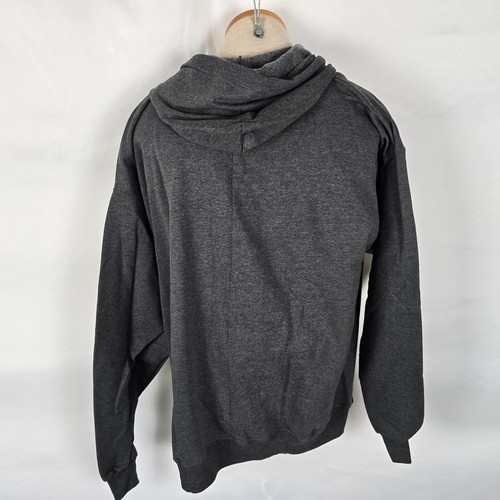 Hanes Hoodie Men's XL Charcoal Eco Smart Drawstring Zip Up Pockets NWT - Picture 6 of 15