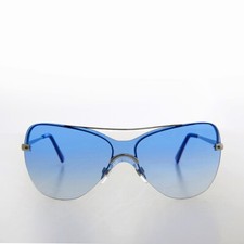 Blue Mono Lens Vintage Sunglasses - Pilar