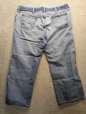 Vintage LEVIS Mens Maroon Tab Jeans Pants 40x25 Faded Denim USA Made Distressed