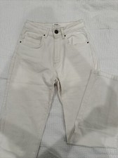 Cotton On Women's White Jeans High Rise Stretch Straight Leg size 4
