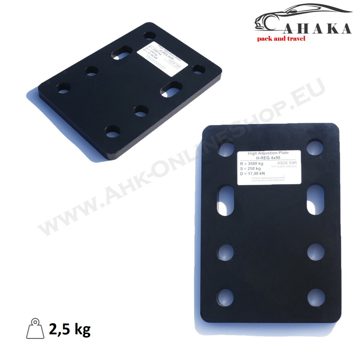 Towbar Tow Ball Drop Plate Hitch Height Adjuster 90mm spacing 4x45 (45